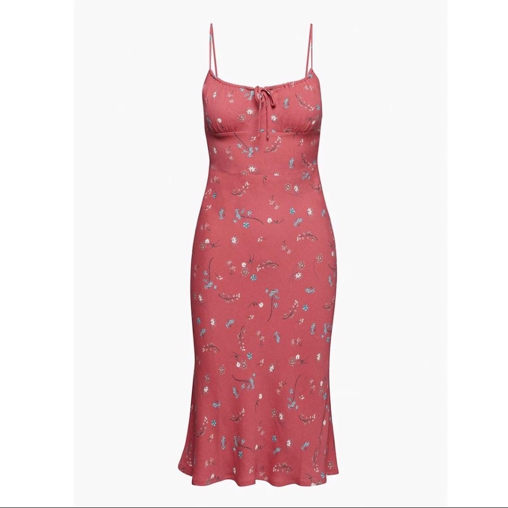 Aritzia Wilfred Bellow Midi Dress - spring medley red - size 8